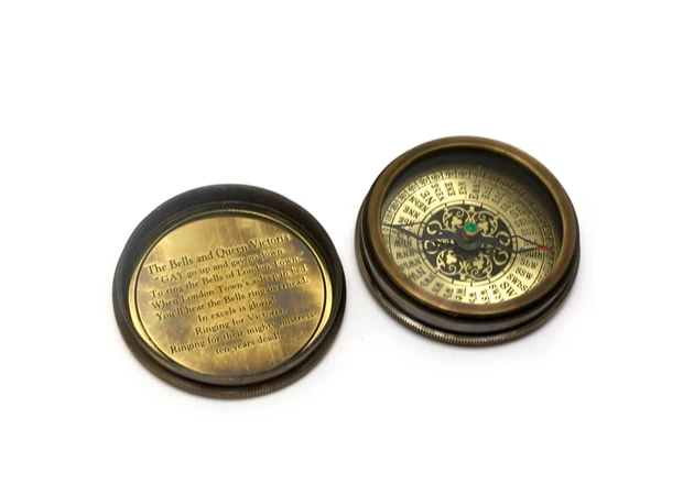 Фото 1 - Marine bronze Victorian pocket compass (d-6, h-2 cm)
