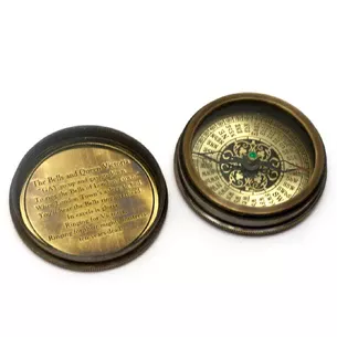 Компас морской бронзовый Victorian pocket compas (d-6, h-2 см)