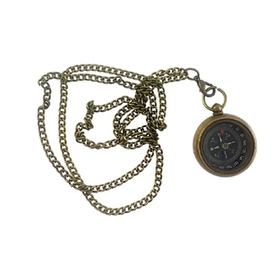 Bronze pocket compass on a chain (d-3.3, h-1.1 cm)