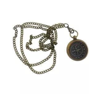 Bronze pocket compass on a chain (d-3.3, h-1.1 cm)