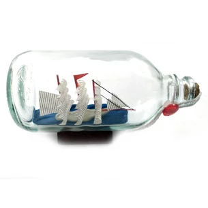 Model of a sailboat in a bottle (14.5x7.5x6.5 cm)