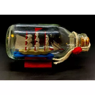 Model of a sailboat in a bottle (11.5x6.5x5.5 cm)