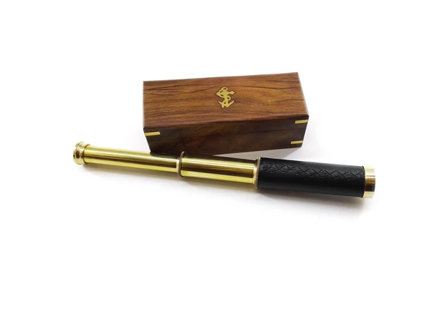 Фото 1 - Spyglass in a wooden case (tube 31 cm, case 17.5x7x6 cm)