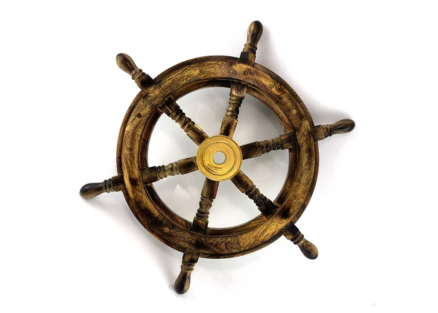 Фото 1 - Wooden steering wheel with bronze insert (42x4.2 cm)
