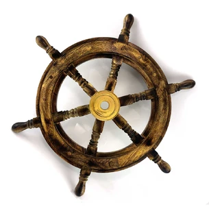 Wooden steering wheel with bronze insert (42x4.2 cm)