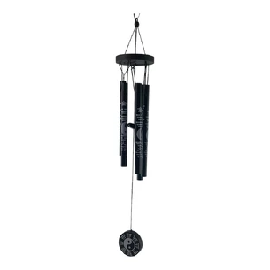 Wind music Yin-Yang black (5 tubes) (39x6x4 cm)