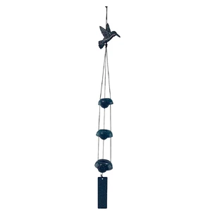 Black-turquoise hummingbird wind music (82x7.5x3.5 cm)
