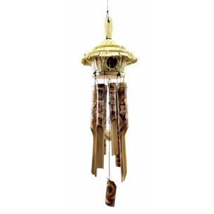Bamboo wind music Painted house (16x16x70 cm)