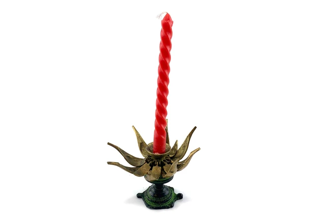 Фото 1 - Lotus flower bronze candlestick