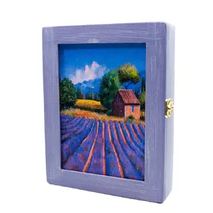 Key holder Lavender, violet, solid wood (25.5x19.5x5.5 cm.)A