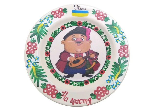 Фото 1 - Plate Cossack with lute hand-painted (24 cm)