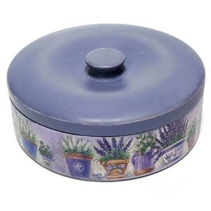 Round casket Lavender (16.5x6 cm) solid wood