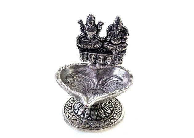 Фото 1 - Metal incense burner of Ganesh and Lakshma (8.5x7.5x7 cm) (Nepal)