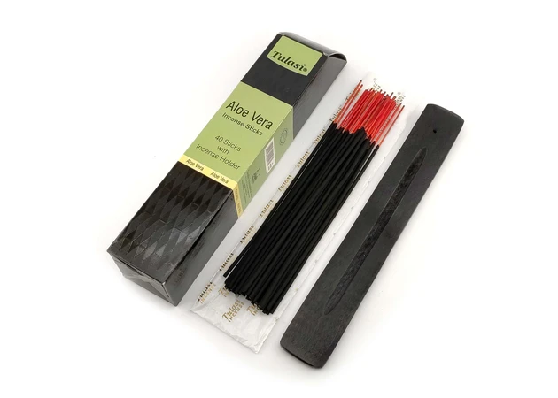 Фото 1 - Aloe Vera 40 Stiks with Incense Holder (Благоухание 40 штук с деревянной подставкой) (Tulasi)