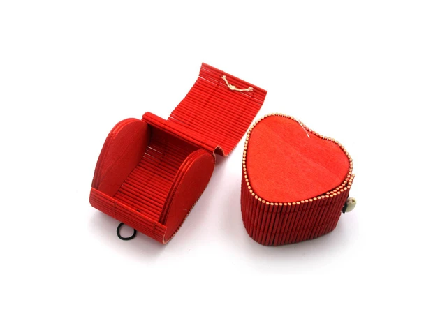 Фото 1 - Шкатулка бамбукова Сердечко (8х7х6см)