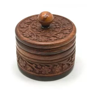 Casket round rosewood (d-10, h-8.5 cm) (4)