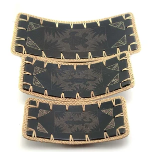 Terracotta dishes set of 3 pcs (32x16x3 cm 26x13.5x3 cm 22x12x3 cm)