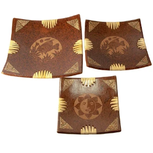 Terracotta dishes set of 3 pieces (29x29x7cm 24x24x6cm 20x20x5 cm)