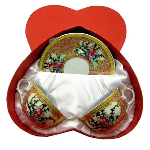 Porcelain service (2JBS111-8) 2 cups + 2 saucers Girl (210 ml) (h-6 cm, d-10 cm, d saucer-15 cm)