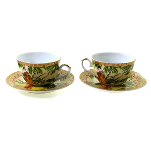 Porcelain service (2JBS140) 2 cups + 2 saucers Geisha (210 ml) (h-6 cm, d-10 cm, d saucer-15 cm)