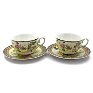 Porcelain service (2JBS89) 2 cups + 2 saucers Girls (210 ml) (h-6 cm, d-10 cm, d saucer-15 cm)