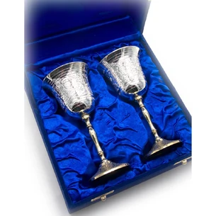 Silver-plated bronze glasses (no. 2 pcs/210ml) (H-15.5 cm) (22x20x9 cm)