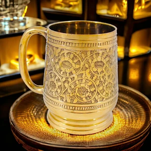 Gold-plated bronze mug 0.5 l. (15x14.5x10 cm)