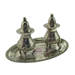 Сільничка,перечниця бронза хром (н-р 2 шт)(17,5х12,5х9 см)