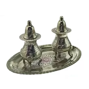 Salt and pepper shaker bronze chrome (no. 2 pcs) (17.5x12.5x9 cm)