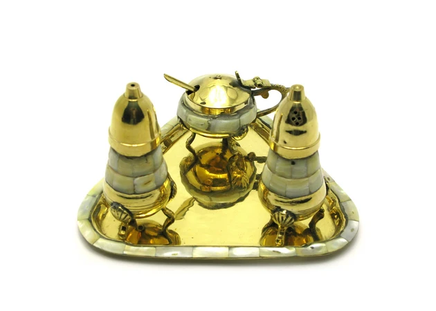 Фото 1 - Salt, pepper, and mustard bronze made of pearls (no. 3 pcs) (17.5x12.5x9 cm)