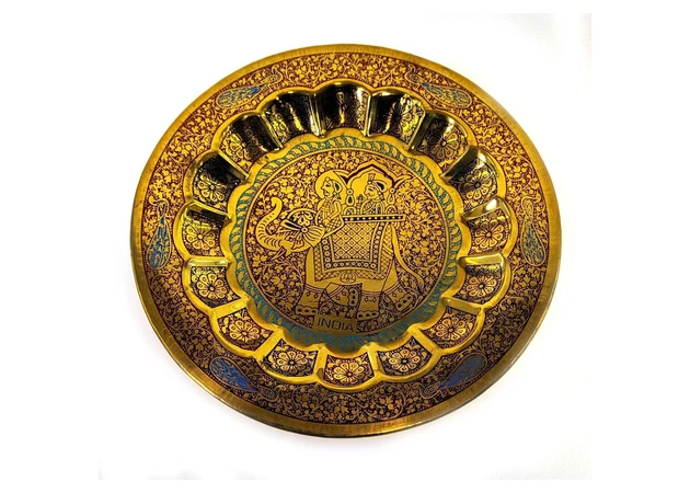 Фото 1 - Bronze wall plate Raja on an elephant (d-18 cm)
