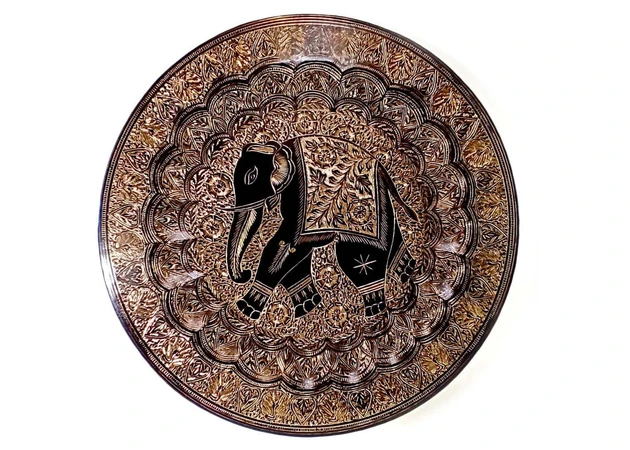 Фото 1 - Bronze wall plate Elephant (d-49 cm)
