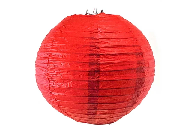 Фото 1 - Red paper lantern (d-20 cm)