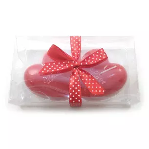 Candles Hearts of Love (2 pcs) red (13.5x7.5x4 cm)