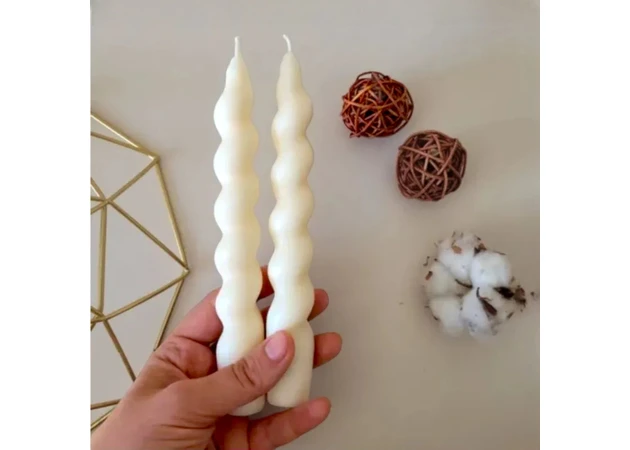 Фото 1 - Candles whirlwind set of 3 pieces. (18 cm)