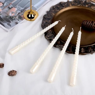 Pearlescent candles set of 12 pieces (25 cm)