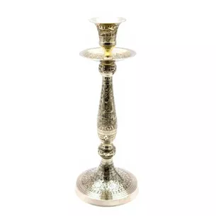 Подсвечник бронзовый Серебро (24,5х9,5х9,5 см)