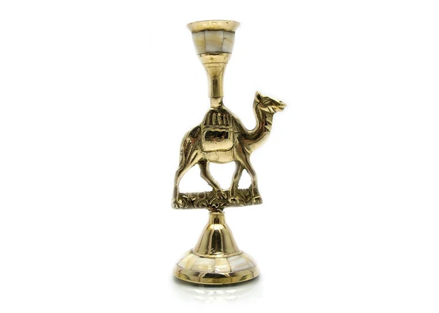 Фото 1 - Bronze candlestick with mother-of-pearl Camel (15.5x7.5x5.2 cm)