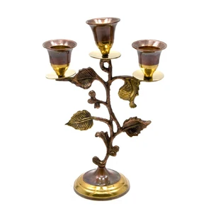 Bronze candlestick for 3 candles (19.5x13x7 cm)