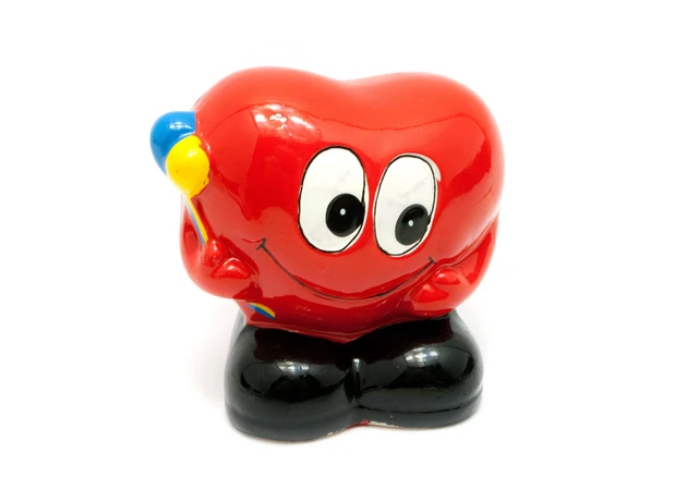 Фото 1 - Piggy bank ceramic Heart with balloons (9.5x10x7 cm)