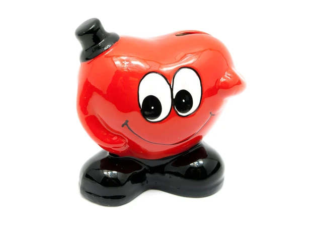 Фото 1 - Piggy bank ceramic Heart in a hat (9.5x10x7 cm)