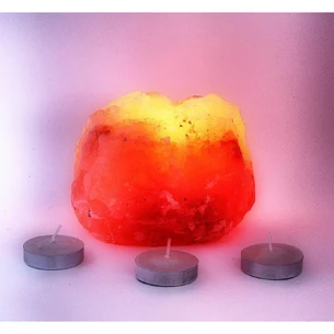 Salt candle holder 0.8 kg. (Natural) (S-005) (12 pcs box) (Himalayan salt)