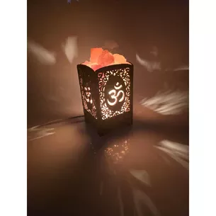 Salt lamp from Himalayan salt Glowing OM (21x10.8x10.8 cm)
