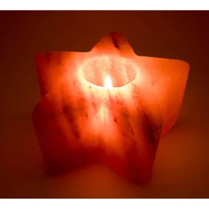 Salt candlestick Zvezda 0.75 kg (ch-9) (13x13x6.5 cm) (18 pcs box) (Himalayan salt)