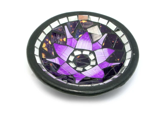 Фото 1 - Country terracotta with Lotus mosaic (d- 14.5 h-3 cm)