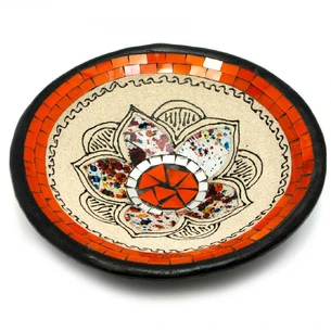 Terracotta dish with Lotus mosaic (d-25 h-5 cm)