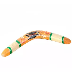 Boomerang painted orange tree (41x13x1.5 cm)