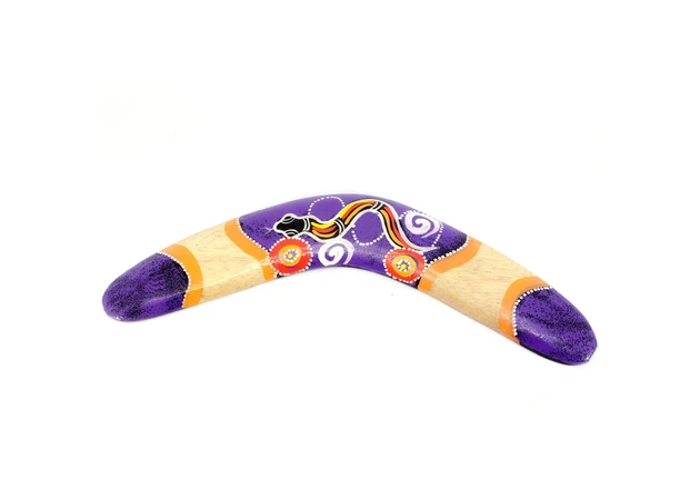 Фото 1 - Purple painted tree boomerang (31.5x12x1 cm)