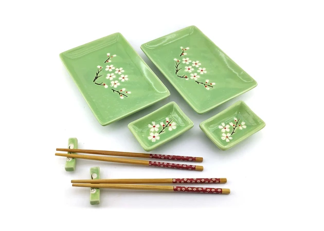 Фото 1 - Sushi service Sakura on a pink background (2 persons) (28x28.3x3.5 cm)