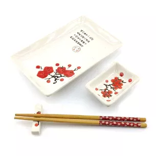 Sushi set Red sakura on a white background (28x14 cm) (1 person)
